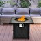 Black Square 32 Inch Gas Fire Pit Table 50,000 BTU with Lava Rocks